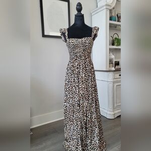 Boho Me Leopard Print Maxi Dress Small